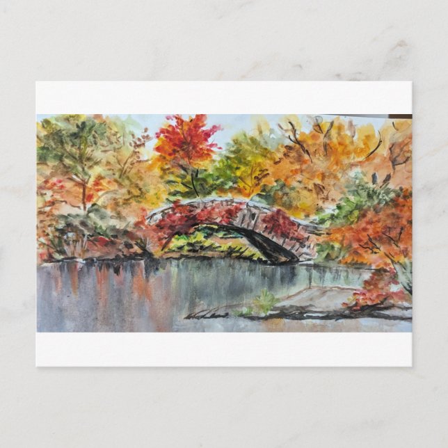 Die lebendigen Farben der Bäume im Central Park  Postkarte (Vorderseite)