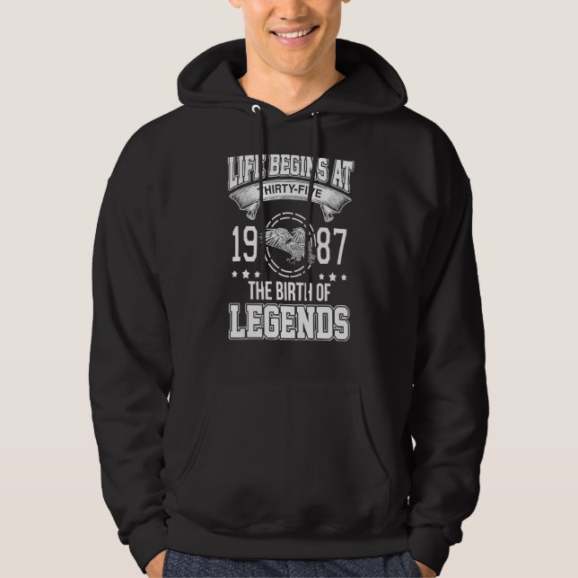 Die Lebensdauer beginnt mit 35 Jahren 1987, als di Hoodie (Vorderseite)