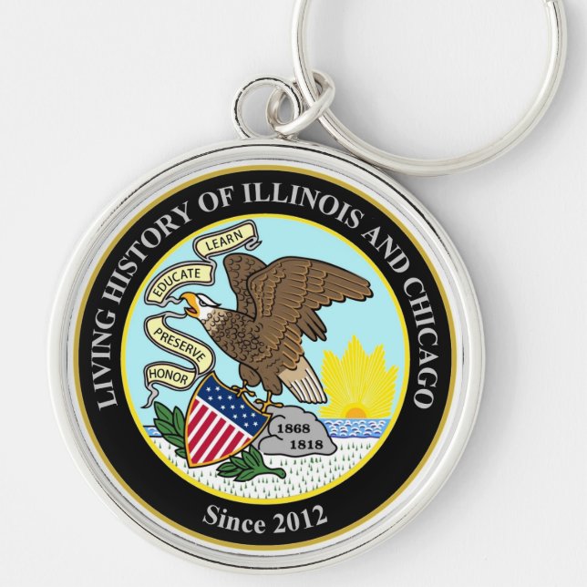 Die Lebensgeschichte von Illinois und Chicago® Gro Schlüsselanhänger (Vorne)