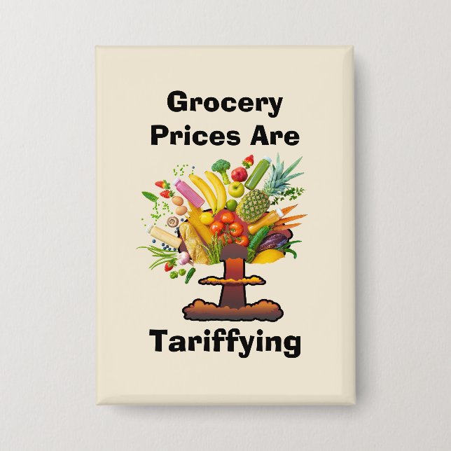 Die Lebensmittelpreise sind Button (Vorderseite)