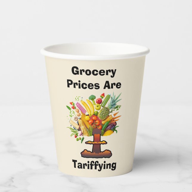 Die Lebensmittelpreise sind Pappbecher (Vorderseite)