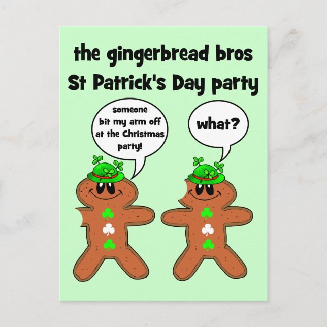 die Lebkuchenbrot, St Patrick's Day Party Postkarte (Vorderseite)