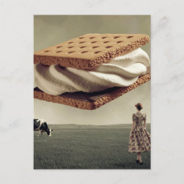 Die Leckerei mit der fliegenden Schokoladencreme Postkarte