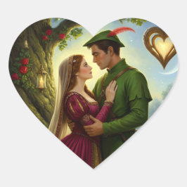 Die legendäre Romanze des Sherwood Forest Herz-Aufkleber