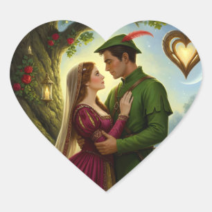 Die legendäre Romanze des Sherwood Forest Herz-Aufkleber
