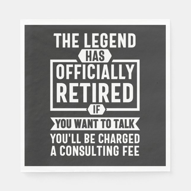 die Legende amtlich erschöpft hat Serviette (Vorderseite)