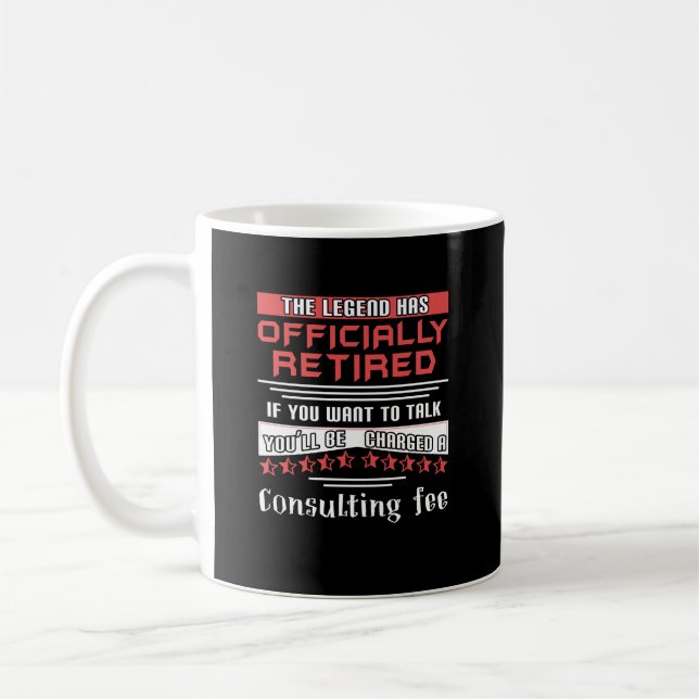 Die Legende hat das komische Ruhestand offiziell w Kaffeetasse (Links)