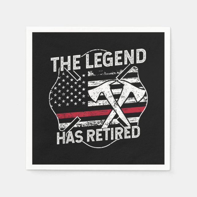 Die Legende hat die Ruhestandsregelung für Feuerwe Serviette (Vorderseite)