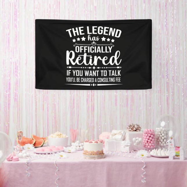 Die Legende hat offiziell den unsicheren Ruhestand Banner (Party)