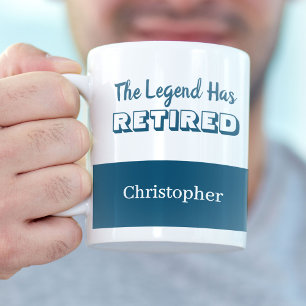 Die Legende hat sich blauen weißen Ruhestand Kaffeetasse