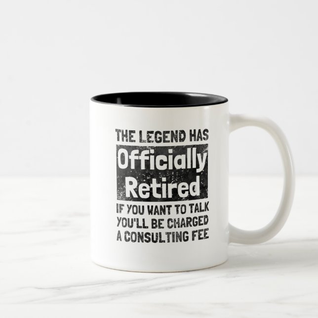 Die Legende hat sich in Not zurückgezogen Zweifarbige Tasse (Rechts)