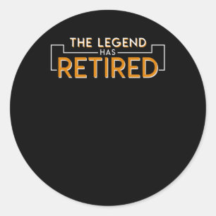 Die Legende hat sich Ruhestands-Shirt Runder Aufkleber