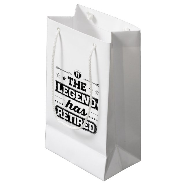 Die Legende hat sich zurückgezogen Kleine Geschenktüte (Vorderseite Schrägansicht)