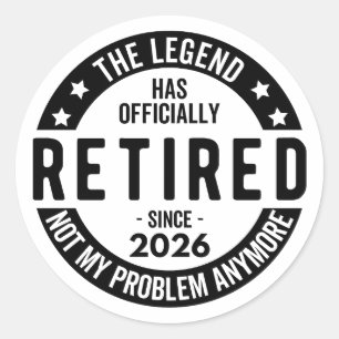 Die Legende ist seit 2026 offiziell im Ruhestand Runder Aufkleber
