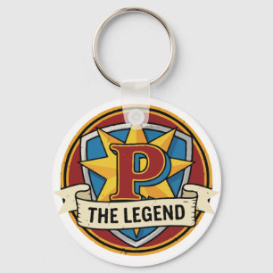 Die Legende Monogramm P - Benutzerdefinierter Supe Schlüsselanhänger