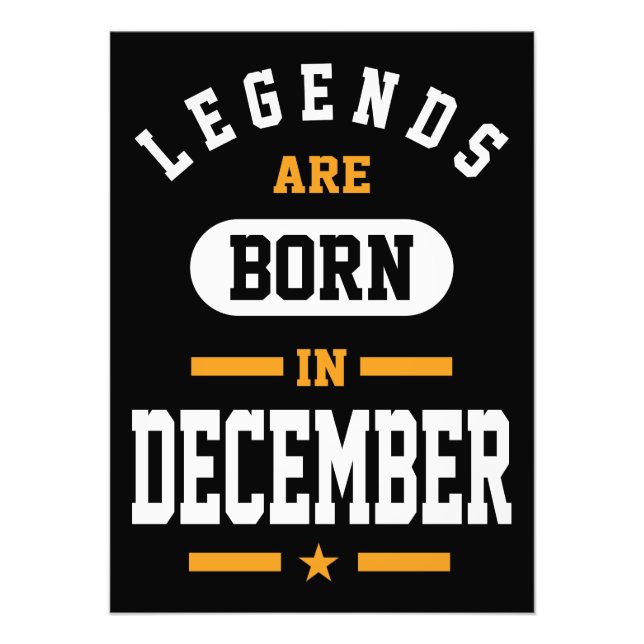 Die Legenden sind im Dezember Geboren Fotodruck (Vorne)