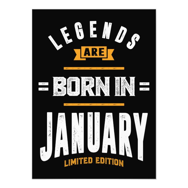Die Legenden sind im Januar Geboren Fotodruck (Vorne)
