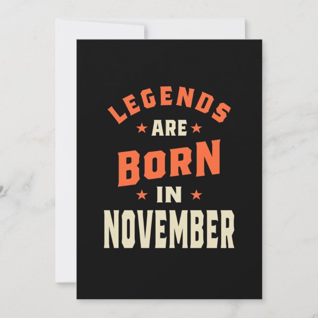 Die Legenden sind im November - November zum Gebur Dankeskarte (Vorderseite)
