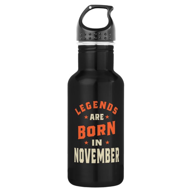Die Legenden sind im November - November zum Gebur Edelstahlflasche (Vorderseite)