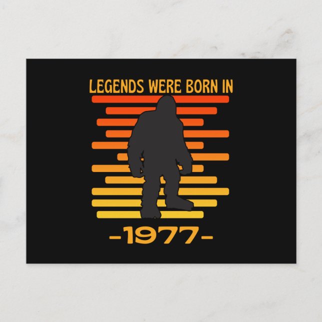 Die Legenden waren 1977 im Bigfoot Retro Geboren Postkarte (Vorderseite)