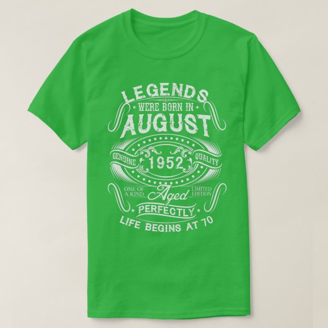 Die Legenden waren im August 1952, 70 Jahre alt, G T-Shirt (Design vorne)