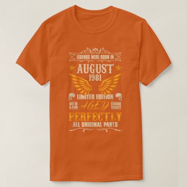 Die Legenden waren im August 1981 Geboren - Rocker T-Shirt (Design vorne)