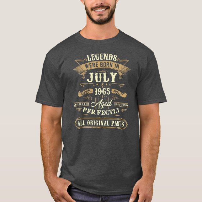 Die Legenden waren im Juli 1965 Geboren 57. Geburt T-Shirt (Vorderseite)