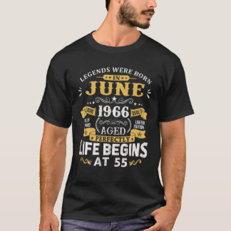 Die Legenden waren im Juni 1966 55. Geburtstag Geb T-Shirt