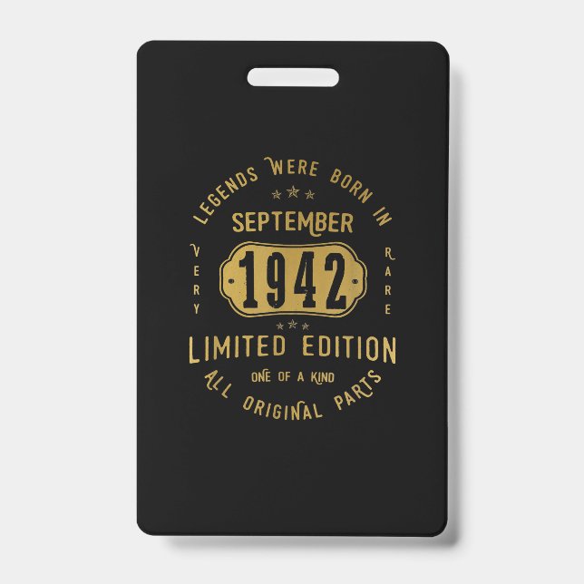 Die Legenden waren im September 1942 am 79. Geburt Ausweis (Vorderseite)