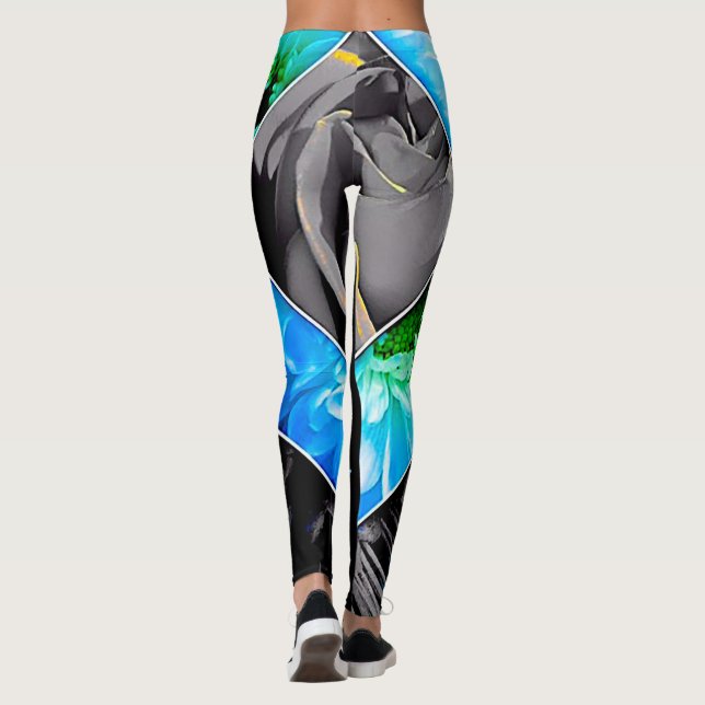 Die Leggings "BlumeBots" Rockinroll der Frauen (Rückseite)