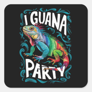 Die Leguana-Partei Quadratischer Aufkleber
