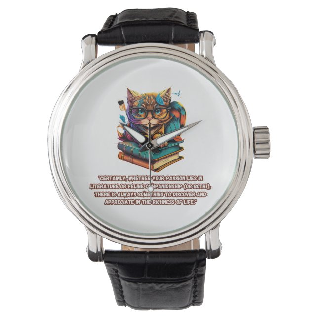 Die Leidenschaft des Lebens der Literatur Armbanduhr (Vorderseite)