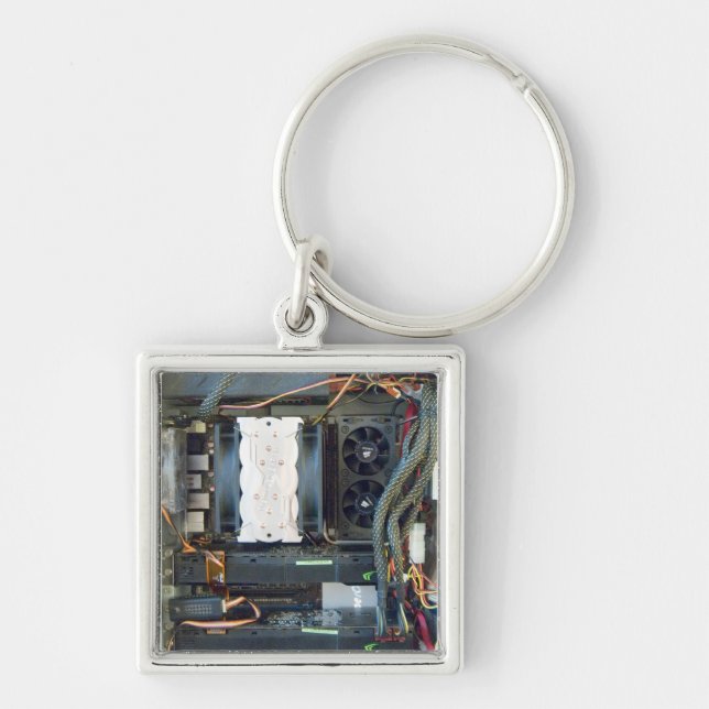 Die Leinwand der Computerausrüstung Schlüsselanhänger (Vorne)