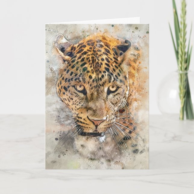 DIE LEOPARD-BLANK-KARTE KARTE (Vorderseite)