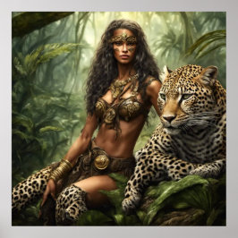 Die Leopardinnen-Prinzessin Pinup-Girl-Style-Wand Poster