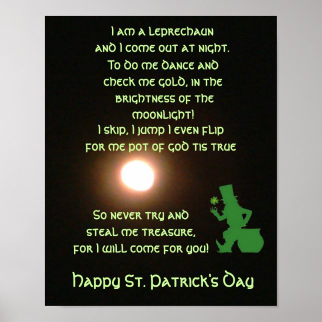 DIE LEPRECHAUN-SONG-Karte Poster (Vorne)