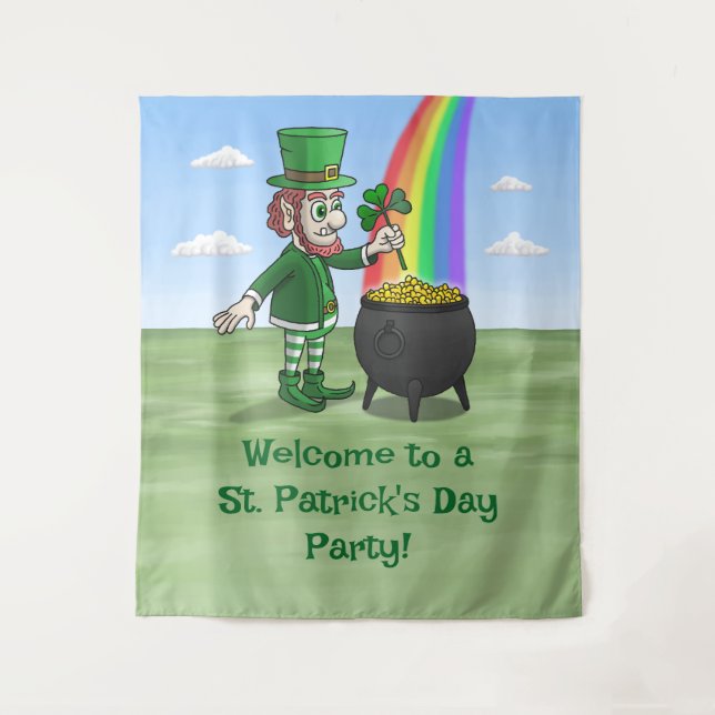 Die Leprechauns St. Patrick's Day Party Wandteppich (Vorderseite)