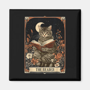 Die Leserkarte Tarot Lesekatze Buch Blumenmoon Magnet