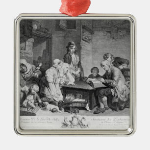 Die Lesung der Bibel Silbernes Ornament