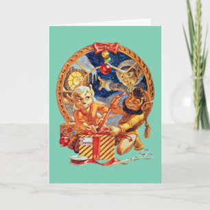 Die letzte Paketkarte Feiertagskarte