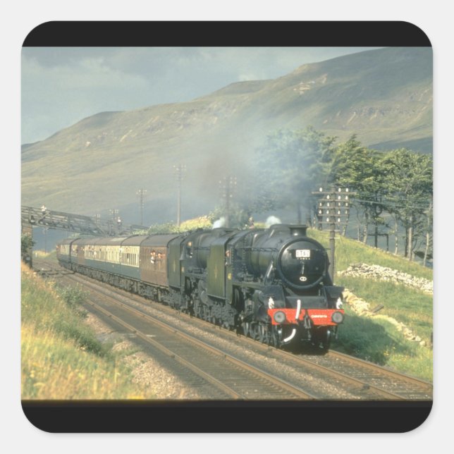 Die letzten Dampfzüge der Britischen Eisenbahn Quadratischer Aufkleber (Vorderseite)