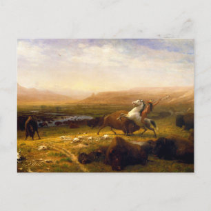 Die Letzten der Büffel von Albert Bierstadt (1888) Postkarte