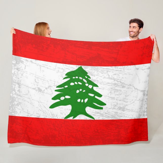 Die Libanon-Flagge - Ein Tapestry des libanesische Fleecedecke (Beispiel)
