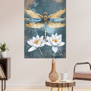 Die Libelle ist ein faszinierendes Wasserinsekt Poster