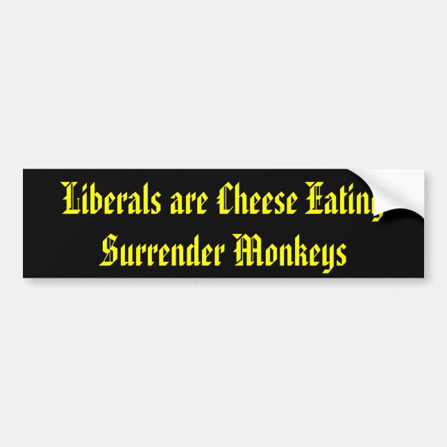 Die Liberalen sind Käse Auslieferungs-Affen essend Autoaufkleber (Vorne)