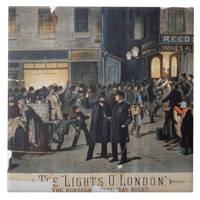 "Die Lichter O" London (Farbelitho) Fliese (Vorderseite)