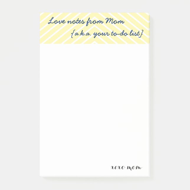 Die Liebe-Anmerkungen der Mama |, das Post-it Klebezettel (Vorderseite)