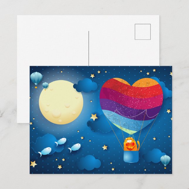 Die Liebe befindet sich auf der Luftpostkarte Postkarte (Vorne/Hinten)