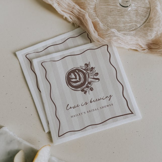 "Die Liebe brodelt" Kaffe-Hochzeitsdusche  Serviette (Von Creator hochgeladen)