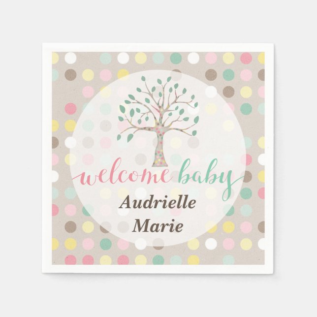 Die Liebe der Babydusche wächst in unserem Familie Serviette (Vorderseite)